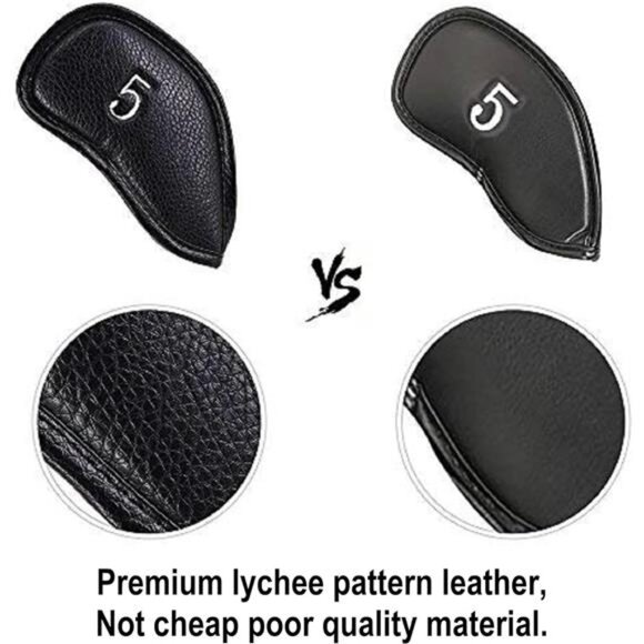 CRAFTSMAN GOLF 12pcs or 1pc Thick Synthetic Leather Golf Iron Head Covers Set - Picture 4 of 7